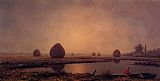 Sunrise Paintings - Sunrise on the Marshes by Martin Johnson Heade